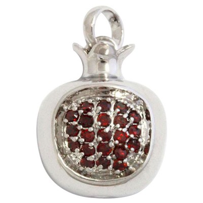 Gold Filled Rhodium Pomegranate Garnet Pendant